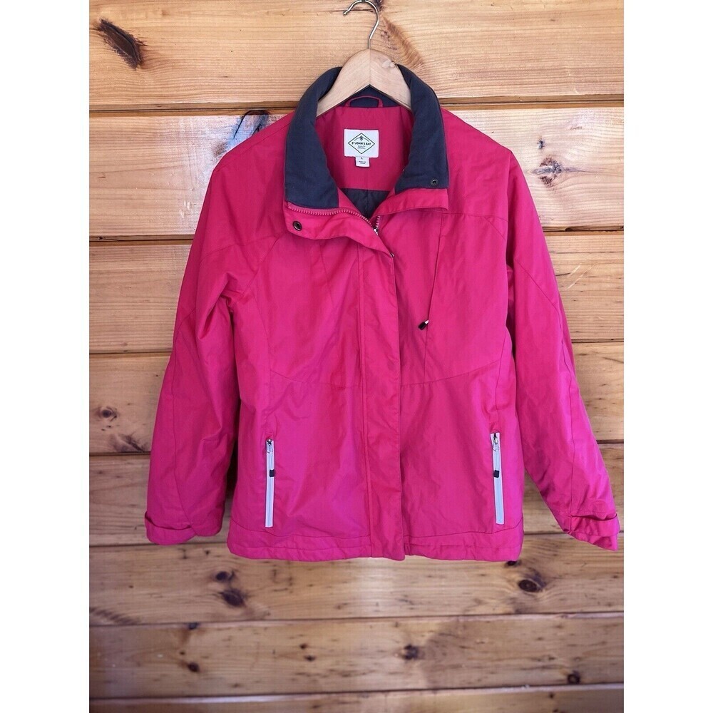 St John Bay Zip up Jacket size Large Weight Coat Warm Pink wind resistant